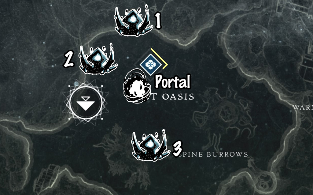 Whisper of the Worm Boss Location and Portal Location Map